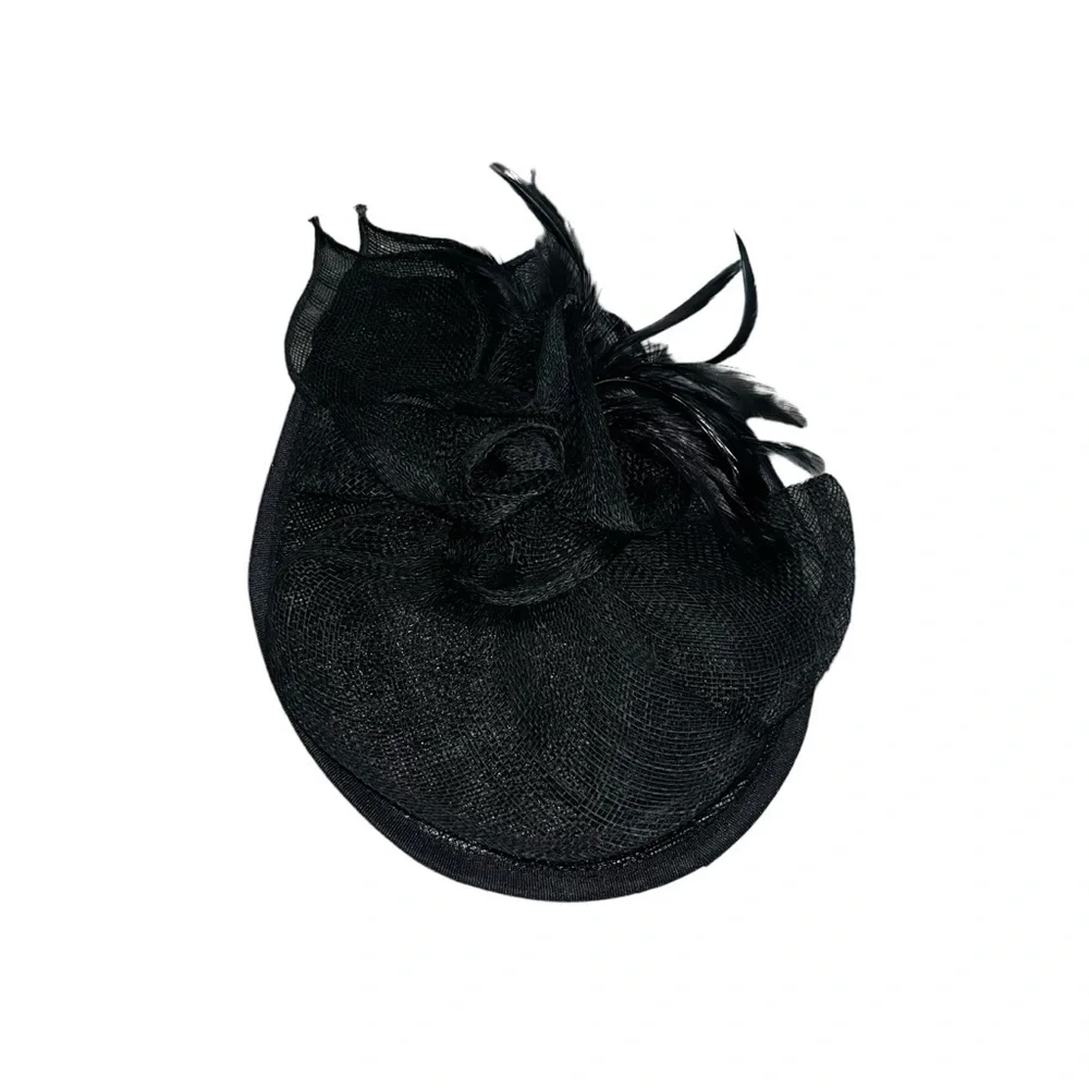 NWOT Black Color Fascinator Hat for Women Tea Party Wedding Kenturky Derby Hat